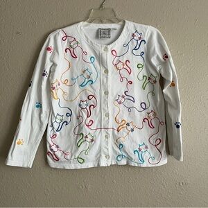 Michael Simon light cat cardigan